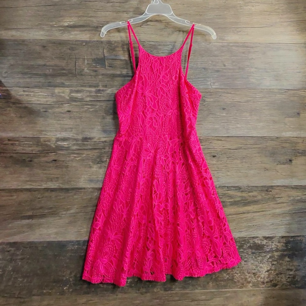 love, Fire Pink Lace Dress‎
